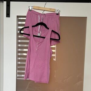 Pink Tank Top and Shorts Set